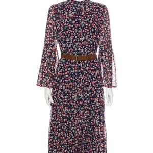 Michael Kors Floral Print Midi Length Dress